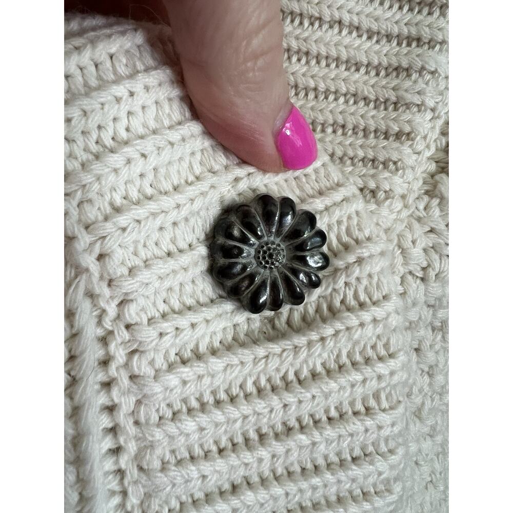POL Naomi Cable Knit Mixed Media Boxy Grandpa Cardigan Jacket Sz M NWT - Picture 5 of 15